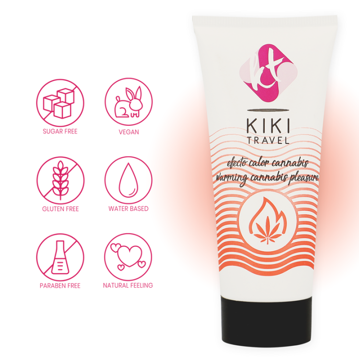KIKI TRAVEL GEL DESLIZANTE SABOR A CANNABIS EFECTO CALOR INTENSO 50 ML