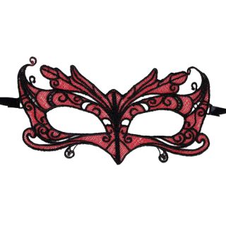 QUEEN LINGERIE ANTIFAZ DE ENCAJE DETALLES ROJO