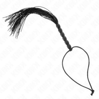 KINK MINI LATIGO DE SILICONA CON AGARRE 6 BOLAS NEGRO 26 CM