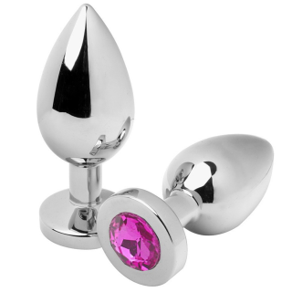 METAL HARD ANAL PLUG DIAMOND ROSA MEDIUM 762CM