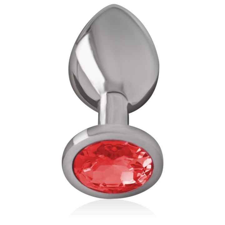 INTENSE PLUG ANAL METAL ALUMINIO CON CRISTAL ROJO TALLA S
