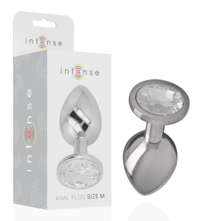 INTENSE PLUG ANAL METAL ALUMINIO CON CRISTAL PLATA TALLA M