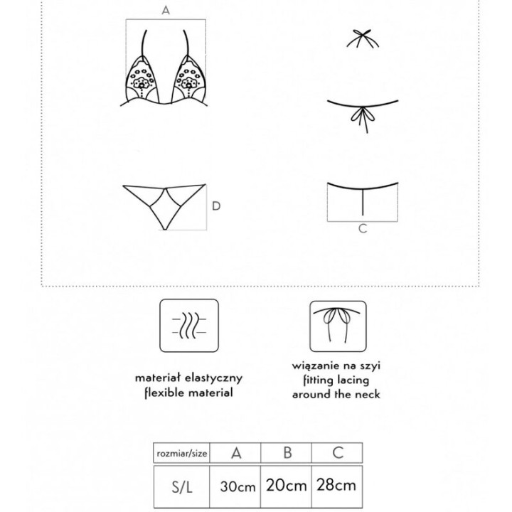 LIVCO CORSETTI FASHION JIMENA LC 20216 SUJETADOR TANGA NEGRO TALLA UNICA