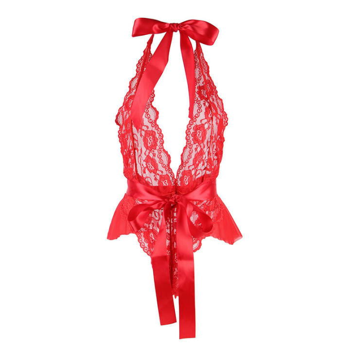 SUBBLIME 953980 BODY SEXY CON VOLANTES CINTURON ROJO L XL