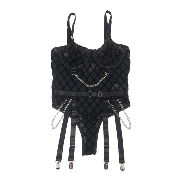 SUBBLIME 954277 BODY CON CADENAS LIGUEROS NEGRO L XL