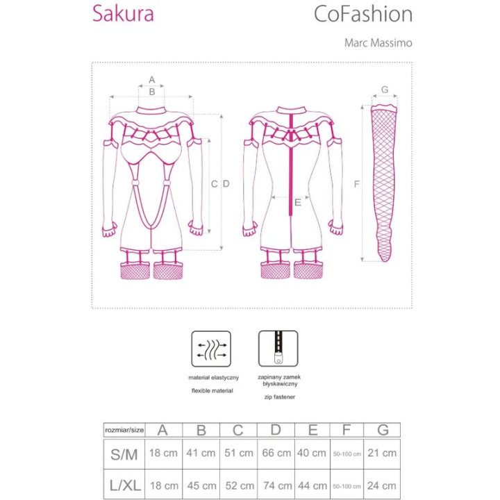 LIVCO CORSETTI FASHION SAKURA CF 90357 MONO GUANTES LARGOS LIGUEROS NEGRO S M