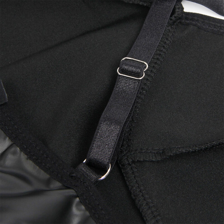 SUBBLIME 955380 VESTIDO CON TIRANTES DE CUERO NEGRO L XL