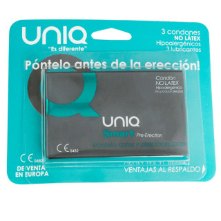 UNIQ SMART PRESERVATIVOS PRE ERECCION SIN LATEX 3 UNIDADES