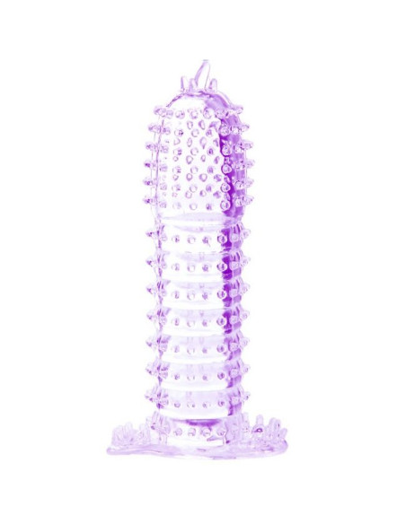 BAILE FUNDA PARA PENE CON PUNTOS ESTIMULANTES MORADO 14 CM