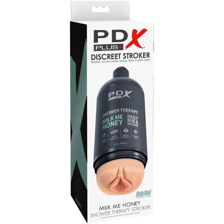 PDX PLUS MASTURBADOR STROKER DISENO DISCRETO DE BOTE CHAMPU MILK ME HONEY