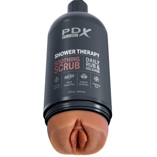 PDX PLUS MASTURBADOR STROKER DISENO DISCRETO DE BOTE CHAMPU SOOTHING SCRUB CARAMELO