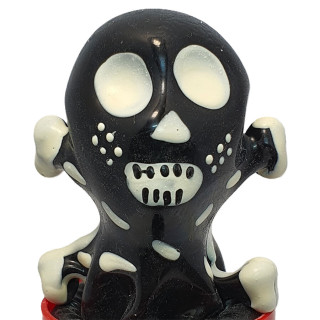 CONDOMERIE PRESERVATIVO DECORATIVO PINTADO A MANO CALAVERA NEGRA MODELO 2