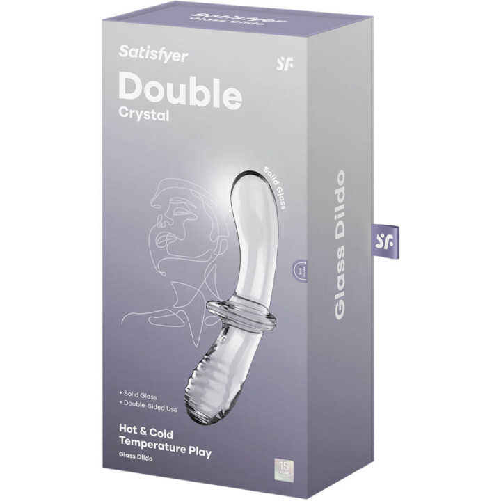 SATISFYER DOUBLE CRYSTAL DILDO TRANSPARENTE