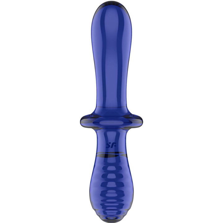 SATISFYER DOUBLE CRYSTAL DILDO AZUL