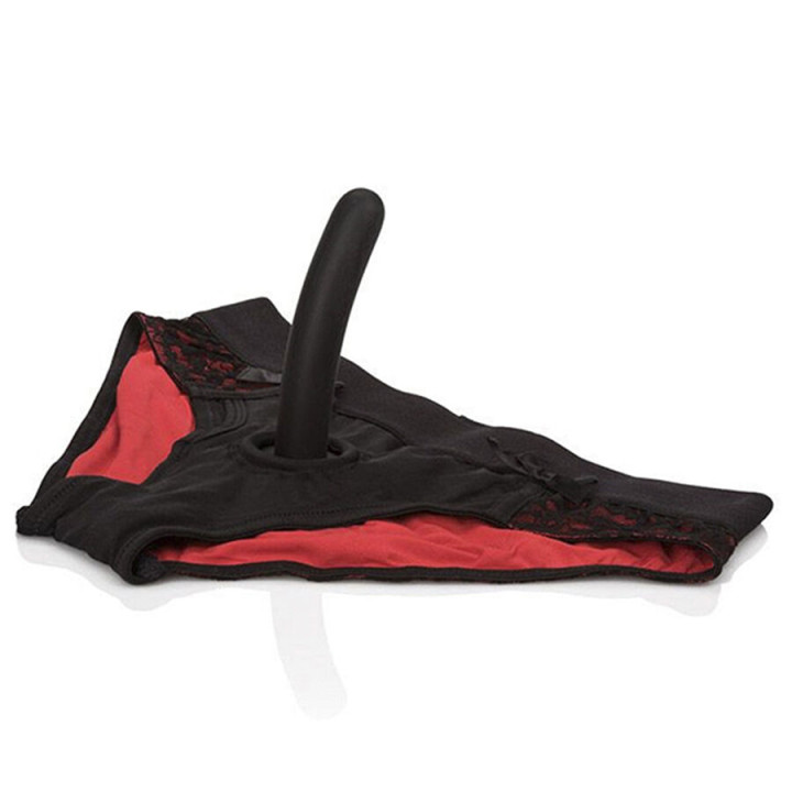 CALEXOTICS SCANDAL SET DE BRAGUITAS ROJAS CON DILDO TALLA L XL