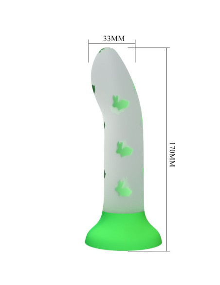PRETTY LOVE MAGICAL NIGHTFALL DILDO SIN VIBRACION LUMINOSO VERDE