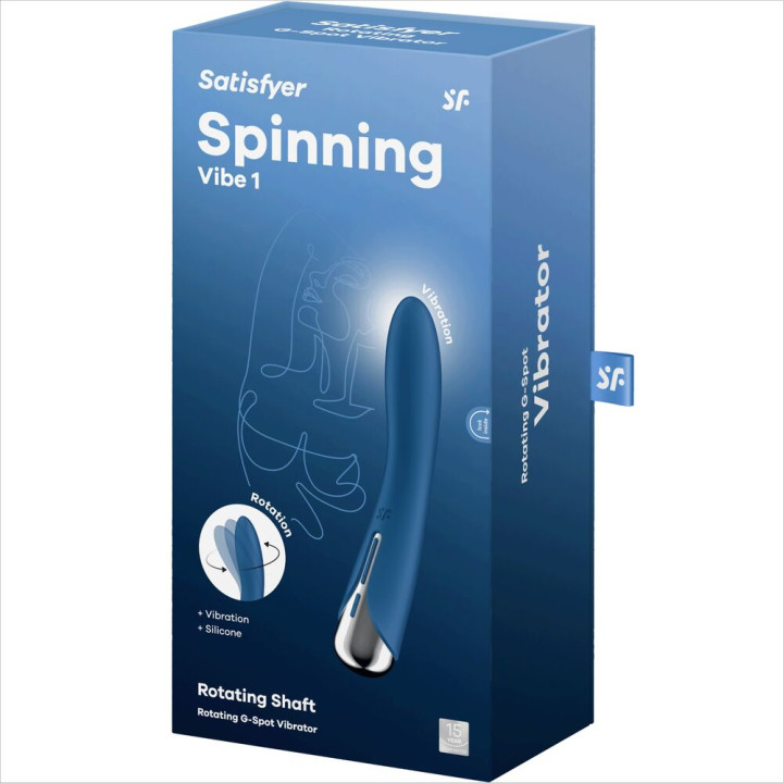 SATISFYER SPINNING VIBE 1 VIBRADOR ROTADOR G SPOT AZUL