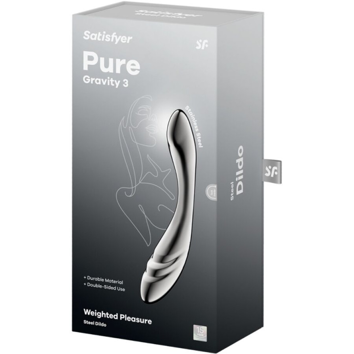 SATISFYER PURE GRAVITY 3 DILDO ACERO INOXIDABLE DOBLE USO