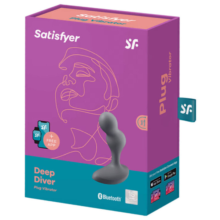 SATISFYER DEEP DIVER PLUG VIBRADOR APP GRIS