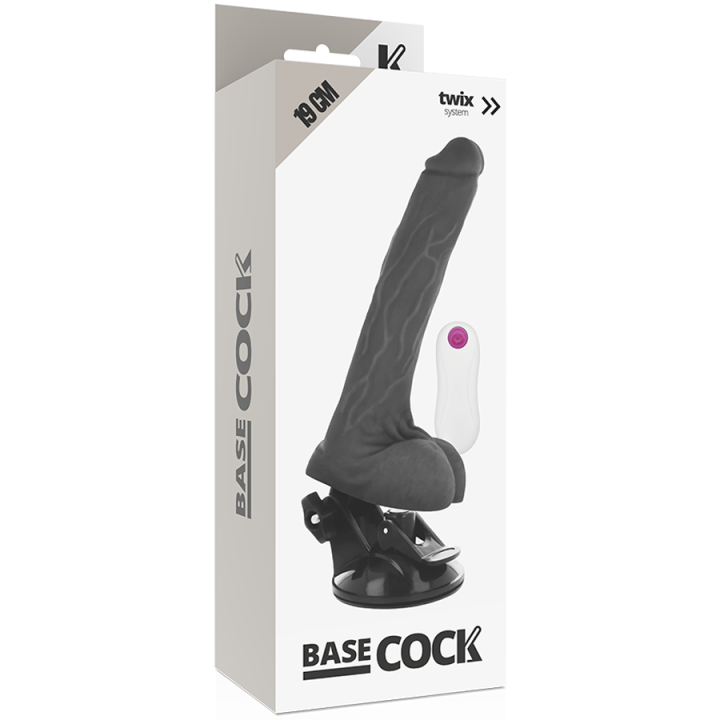 BASECOCK VIBRADOR REALISTICO CONTROL REMOTO NEGRO 19 CM O 4 CM