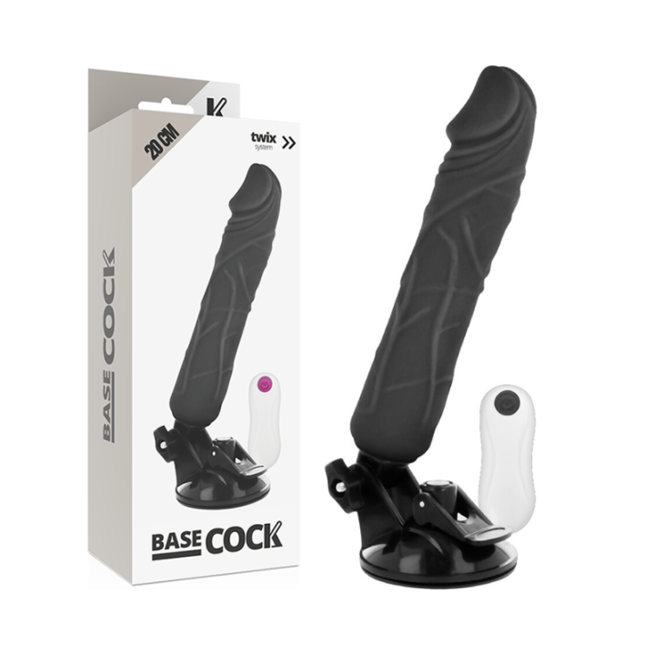 BASECOCK VIBRADOR REALISTICO CONTROL REMOTO NEGRO 20 CM O 4 CM