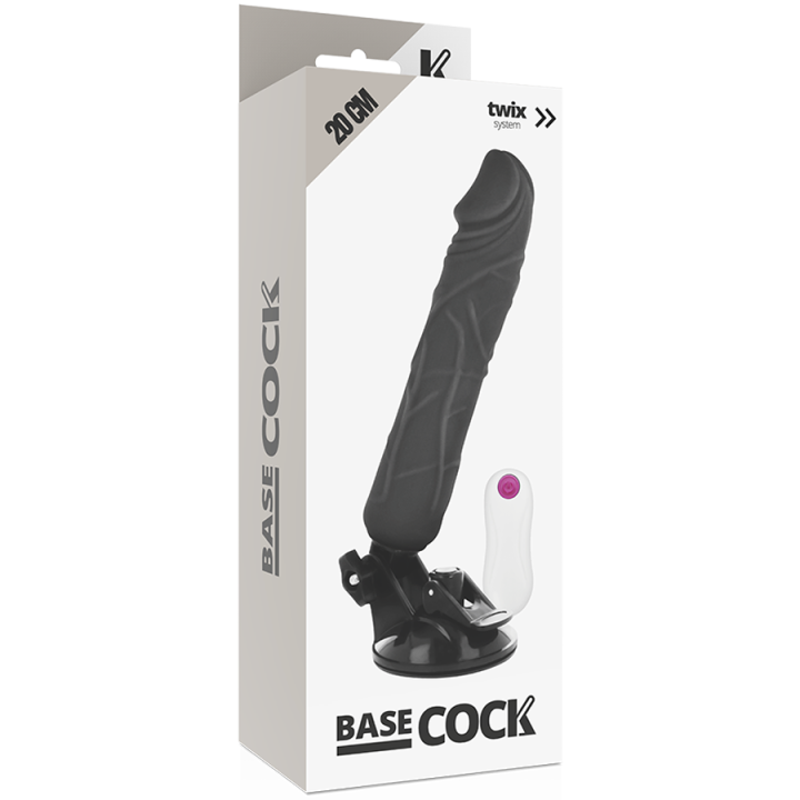 BASECOCK VIBRADOR REALISTICO CONTROL REMOTO NEGRO 20 CM O 4 CM