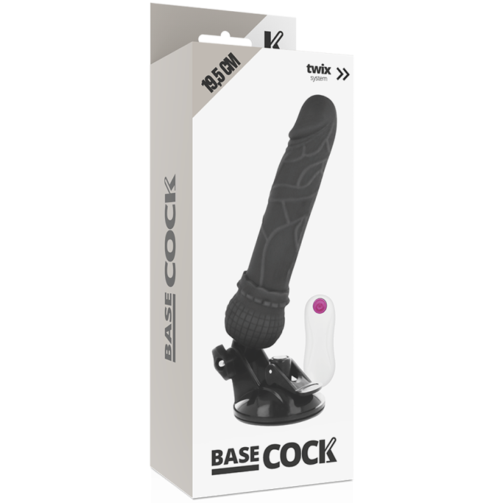 BASECOCK VIBRADOR REALISTICO CONTROL REMOTO NEGRO 195 CM O 4 CM