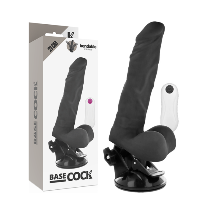 BASECOCK VIBRADOR REALISTICO ARTICULABLE CONTROL REMOTO NEGRO 21 CM O 5 CM