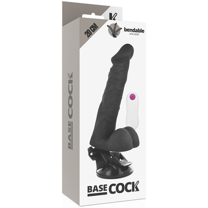 BASECOCK VIBRADOR REALISTICO ARTICULABLE CONTROL REMOTO NEGRO 20 CM O 45 CM