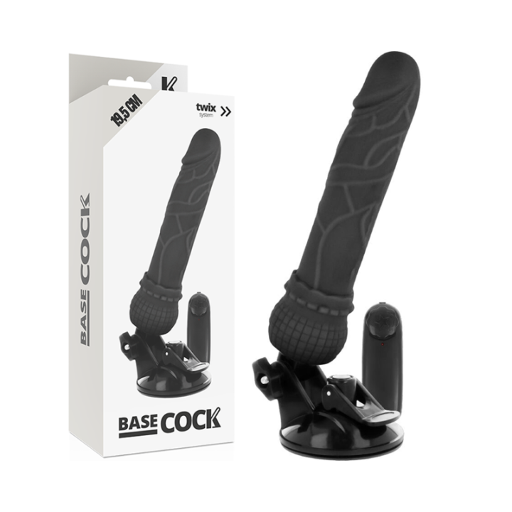 BASECOCK VIBRADOR REALISTICO CONTROL REMOTO NEGRO 195 CM O 4 CM