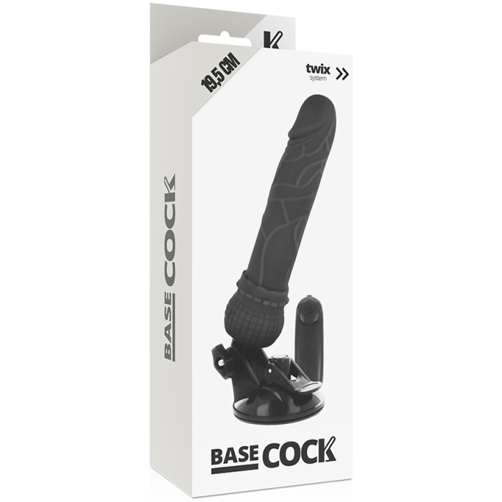 BASECOCK VIBRADOR REALISTICO CONTROL REMOTO NEGRO 195 CM O 4 CM
