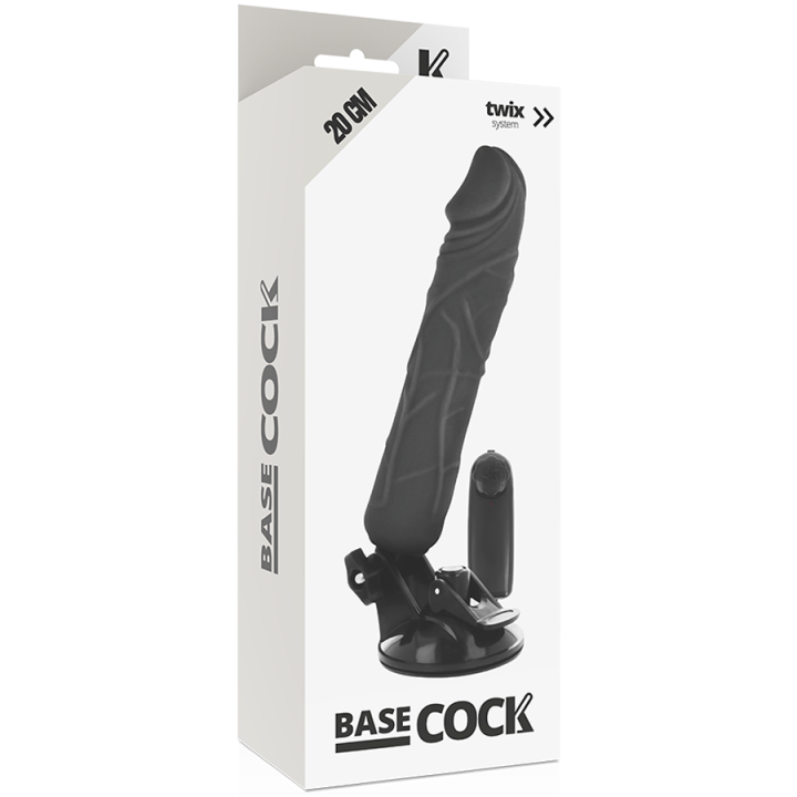 BASECOCK VIBRADOR REALISTICO CONTROL REMOTO NEGRO 20 CM O 4 CM