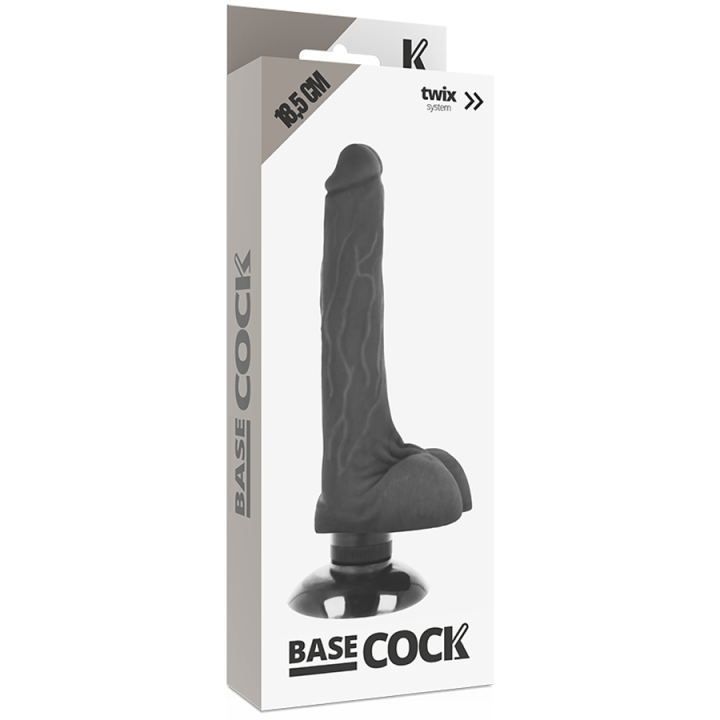 BASECOCK VIBRADOR REALISTICO 2 1 NEGRO 185 CM O 4 CM
