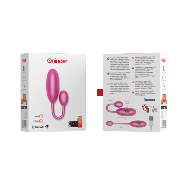 ONINDER DENVER HUEVO VIBRADOR ROSA 7 X 27 CM APP GRATUITA