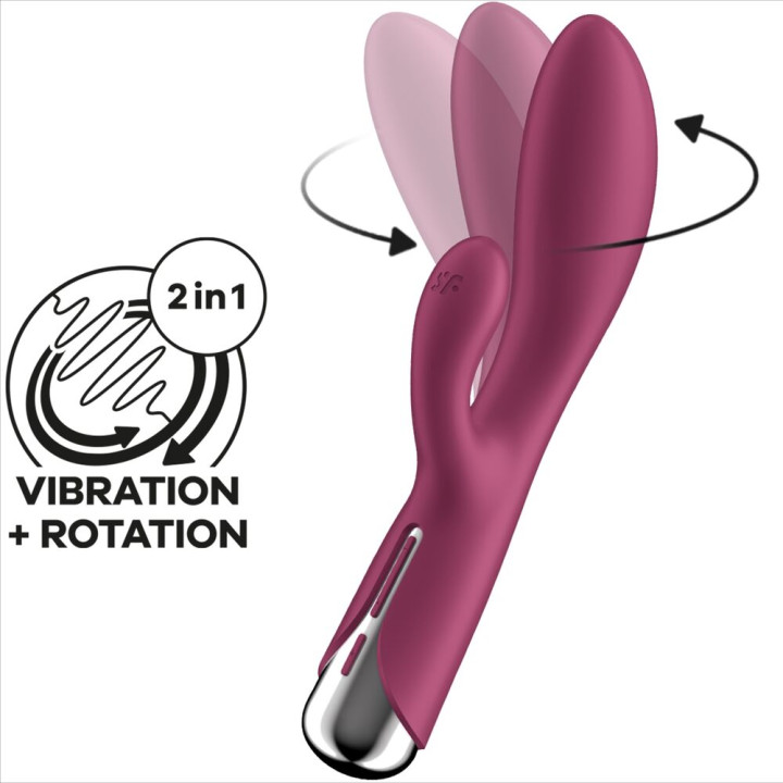 SATISFYER SPINNING RABBIT 1 ESTIMULACION CLITORIS Y PUNTO G ROJO