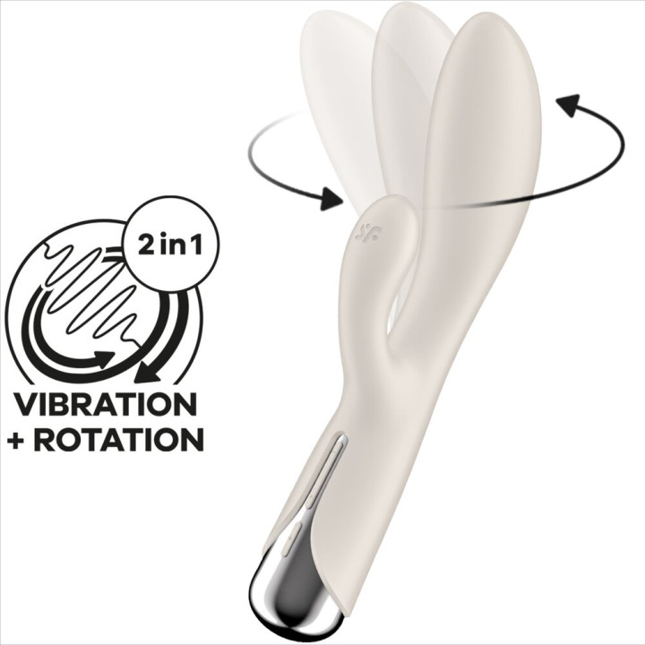 SATISFYER SPINNING RABBIT 1 ESTIMULACION CLITORIS Y PUNTO G BEIGE