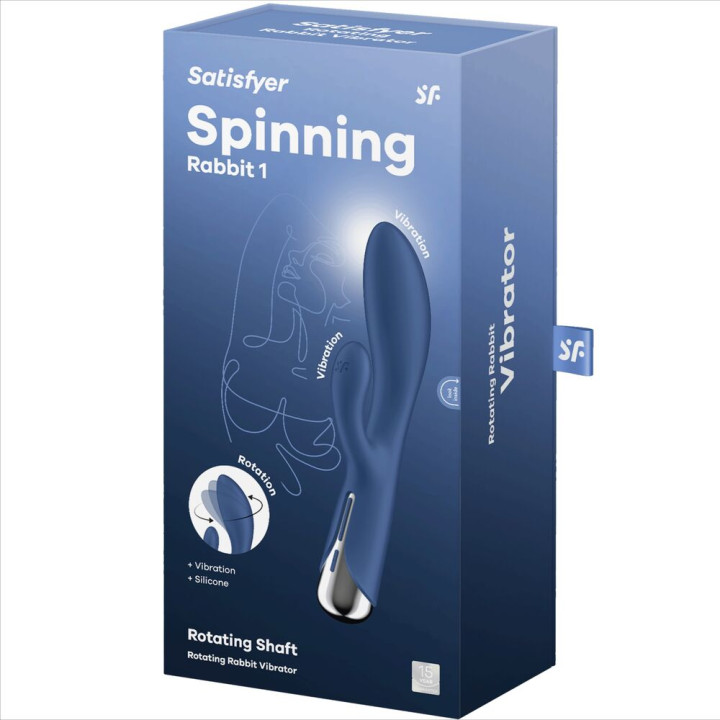 SATISFYER SPINNING RABBIT 1 ESTIMULACION CLITORIS Y PUNTO G AZUL