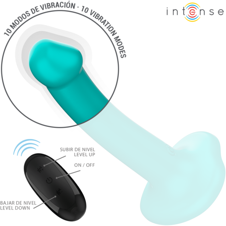 INTENSE KATIE VIBRADOR CON VENTOSA 10 VIBRACIONES AZUL OSCURO CONTROL REMOTO