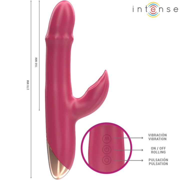 INTENSE CHLOE VIBRADOR MULTIFUNCION 3 EN 1 ROJO