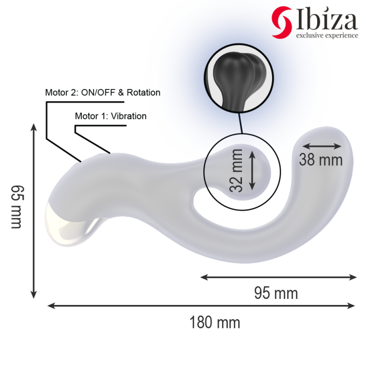 IBIZA VIBRADOR PUNTO G Y ESTIMULADOR ROTATORIO