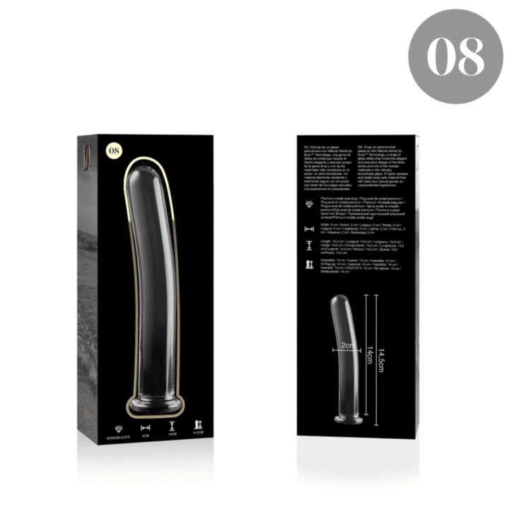 NEBULA SERIES BY IBIZA MODELO 8 DILDO CRISTAL TRANSPARENTE 145 CM O 2 CM