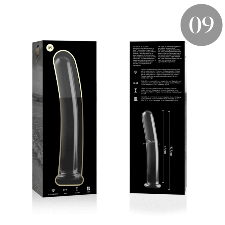 NEBULA SERIES BY IBIZA MODELO 9 DILDO CRISTAL TRANSPARENTE 155 CM O 25 CM