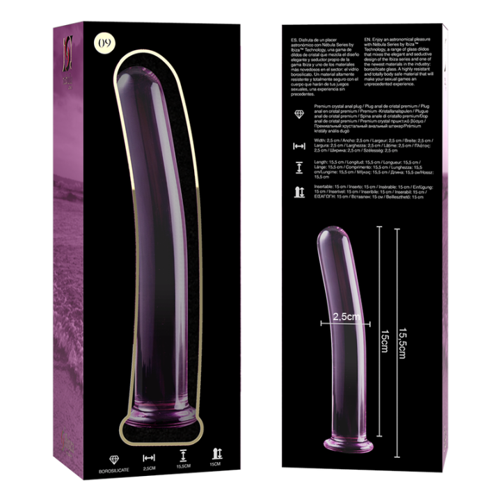 NEBULA SERIES BY IBIZA MODELO 9 DILDO CRISTAL ROSA 155 CM O 25 CM