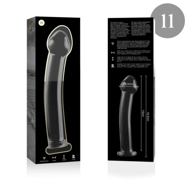 NEBULA SERIES BY IBIZA MODELO 11 DILDO CRISTAL TRANSPARENTE 16 CM O 3 CM