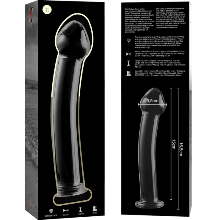 NEBULA SERIES BY IBIZA MODELO 11 DILDO CRISTAL TRANSPARENTE 16 CM O 3 CM