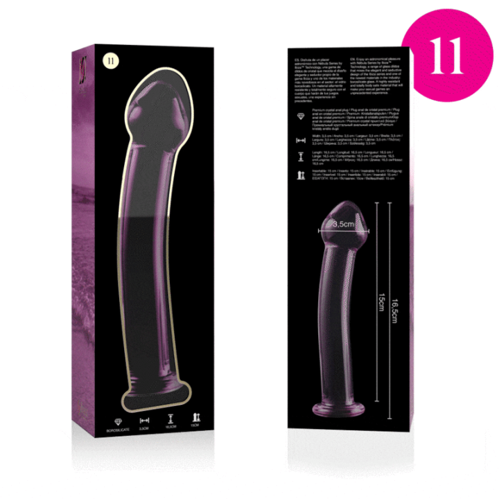 NEBULA SERIES BY IBIZA MODELO 11 DILDO CRISTAL ROSA 16 CM O 3 CM