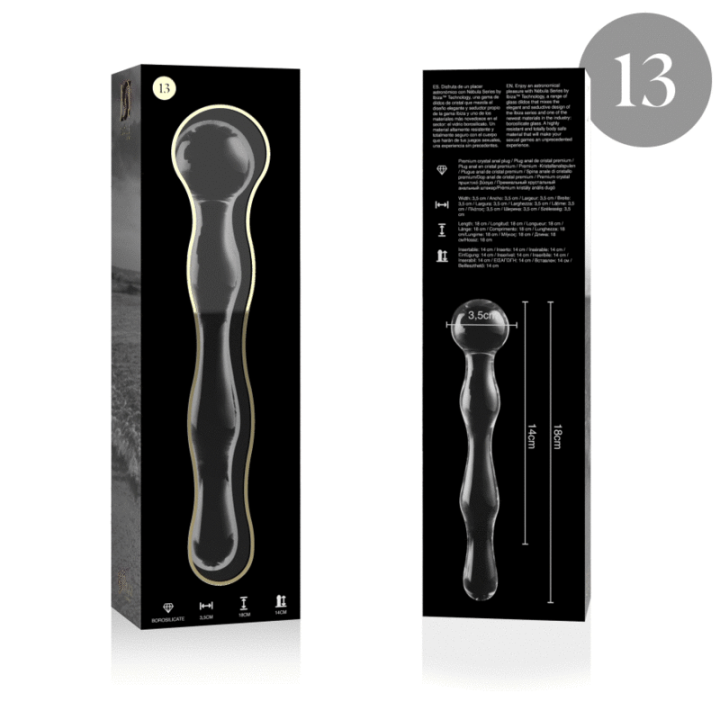 NEBULA SERIES BY IBIZA MODELO 13 DILDO CRISTAL TRANSPARENTE 18 CM O 35 CM