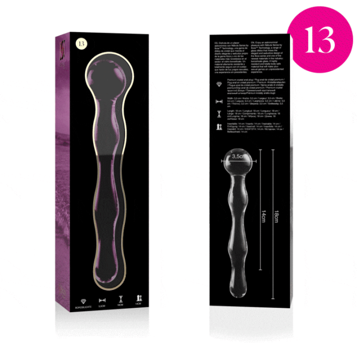 NEBULA SERIES BY IBIZA MODELO 13 DILDO CRISTAL ROSA 18 CM O 35 CM