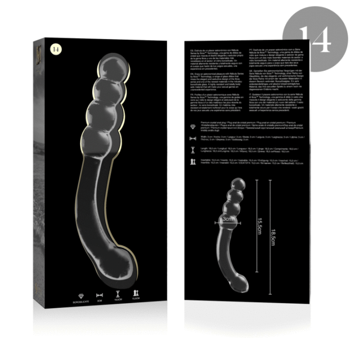 NEBULA SERIES BY IBIZA MODELO 14 DILDO CRISTAL TRANSPARENTE 185 CM O 3 CM