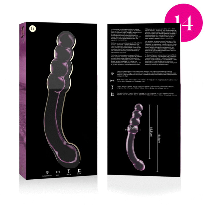 NEBULA SERIES BY IBIZA MODELO 14 DILDO CRISTAL ROSA 185 CM O 3 CM